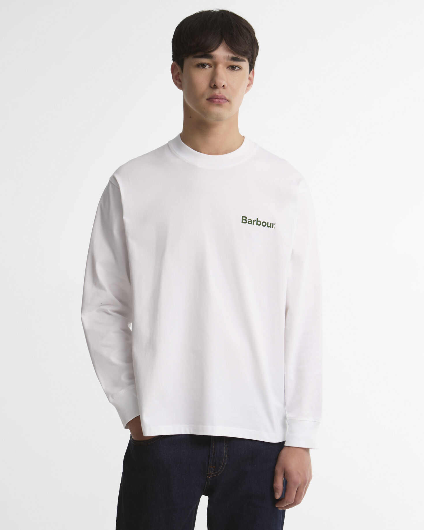 Bowery Oversized Graphic Long-Sleeved T-Shirt White