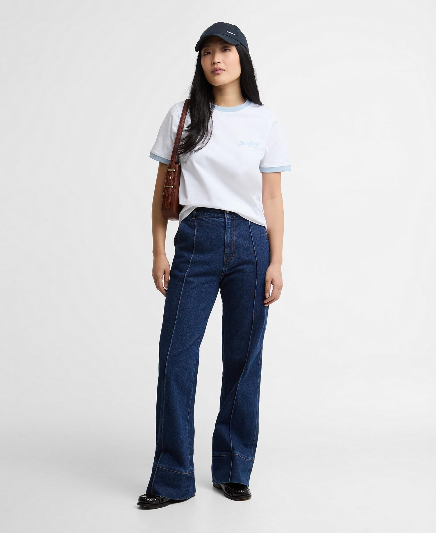 Madeline Tipped T-Shirt White/Celestial Blue