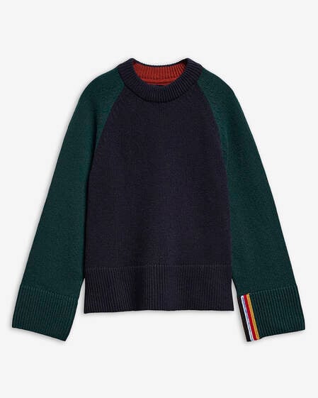Maglione girocollo in misto lana Tyneside Paul Smith Loves Barbour Navy Multi