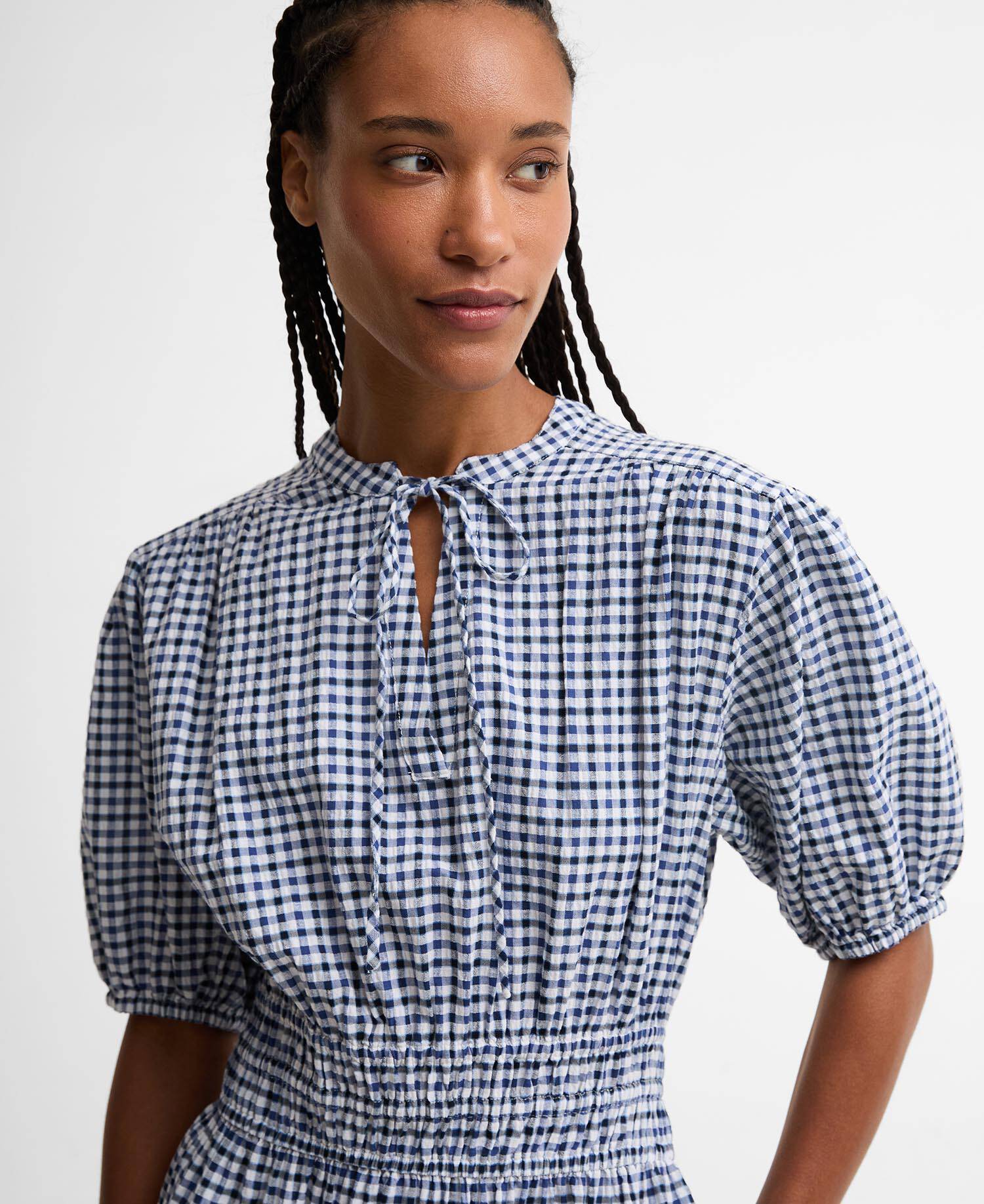 Ashwell Gingham Tiered Midi Dress Multi Gingham image number 3