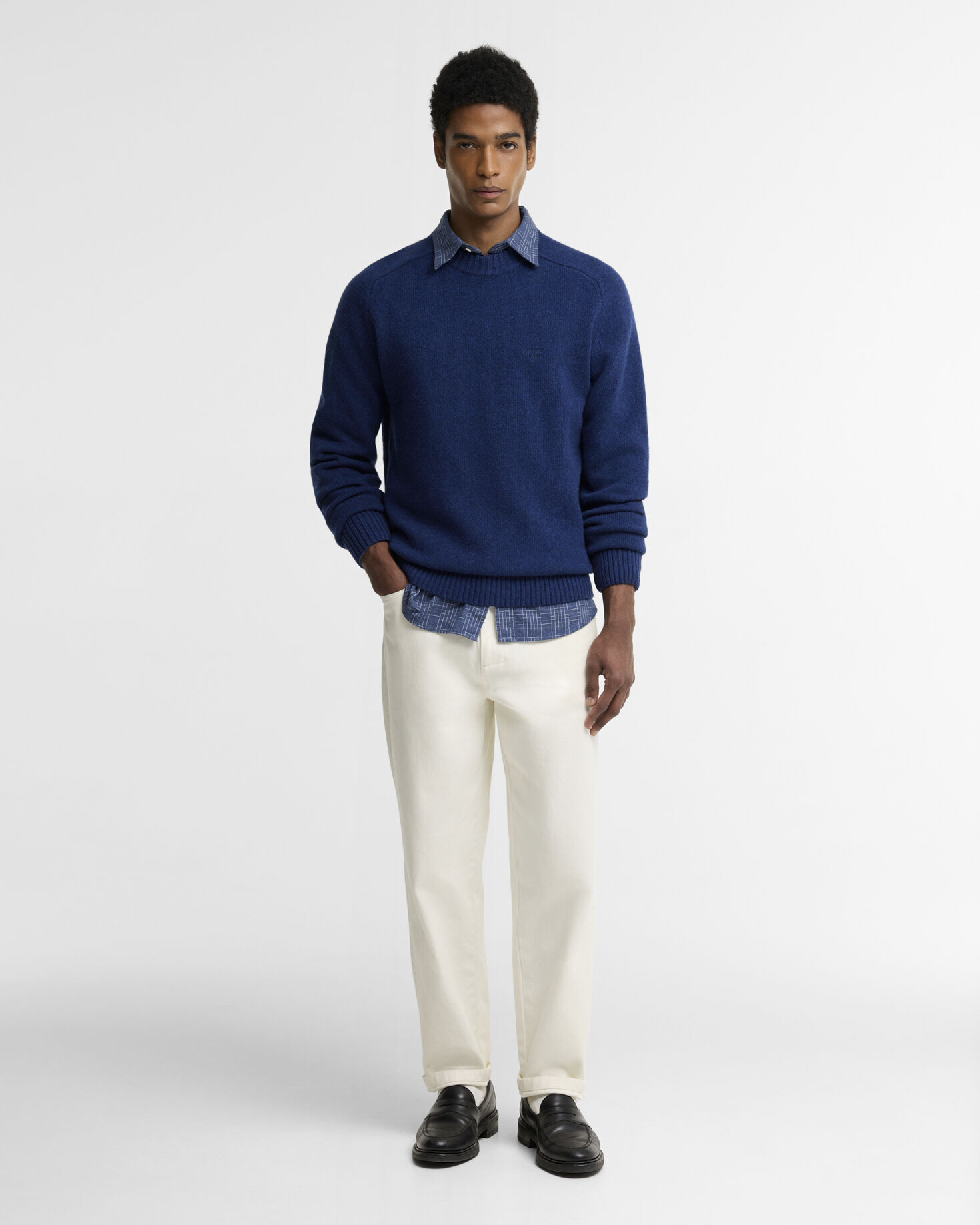 Newtown Crew Neck Jumper Inky Blue