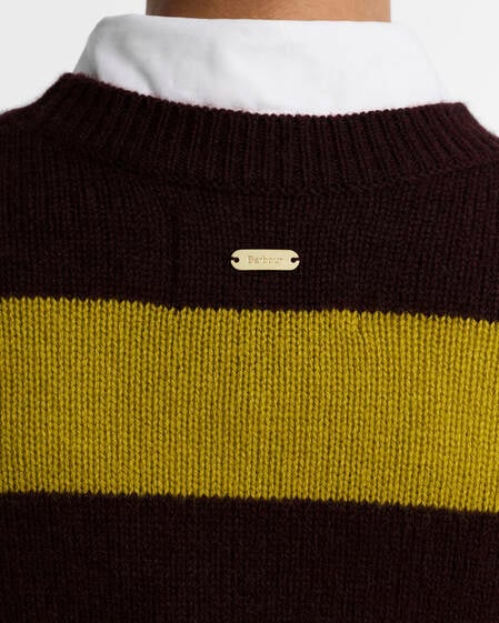 Maglione girocollo Woodhouse in misto cashmere a righe Fig Multi