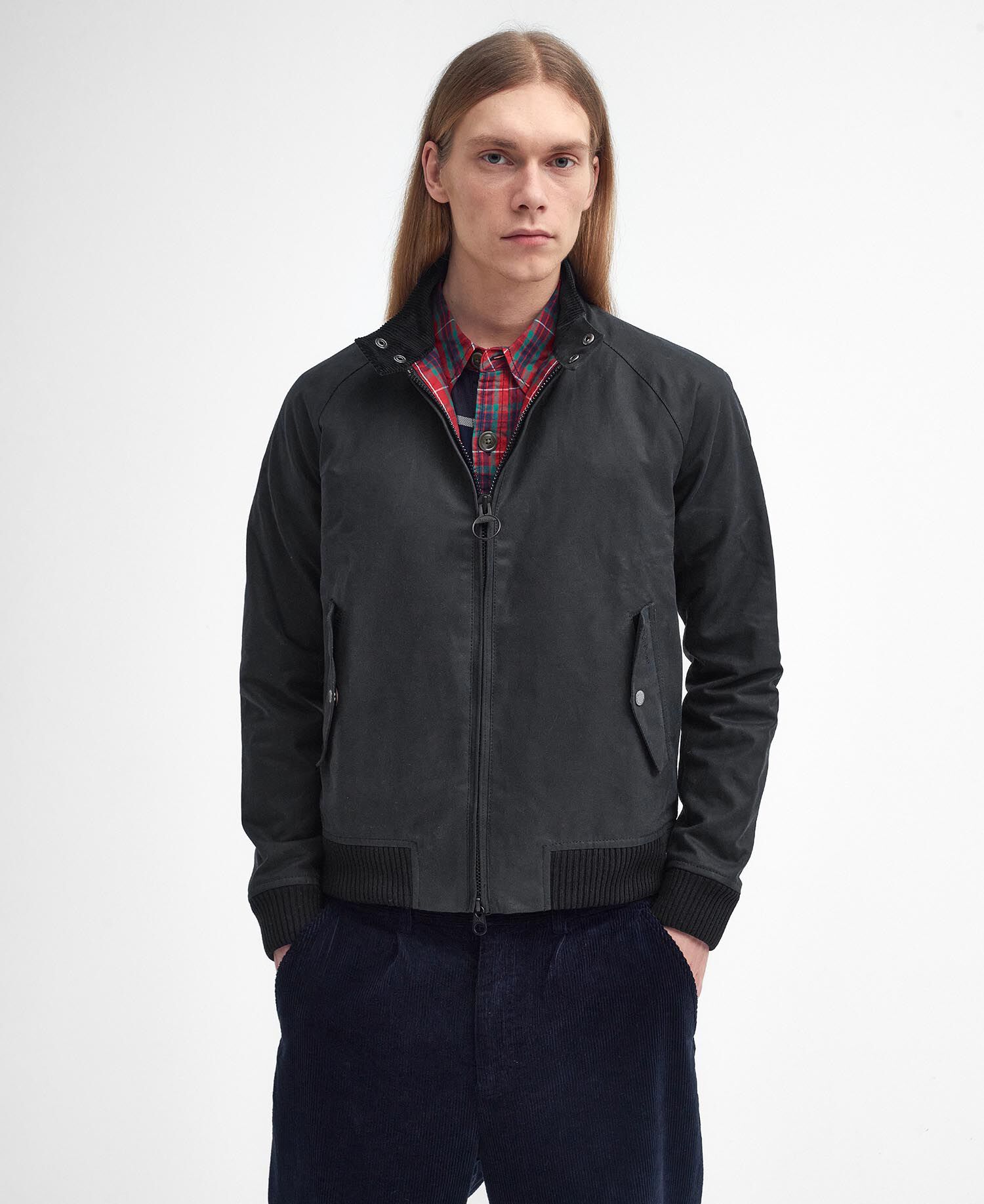 Barbour x Baracuta Porton Waxed Harrington Jacket Black