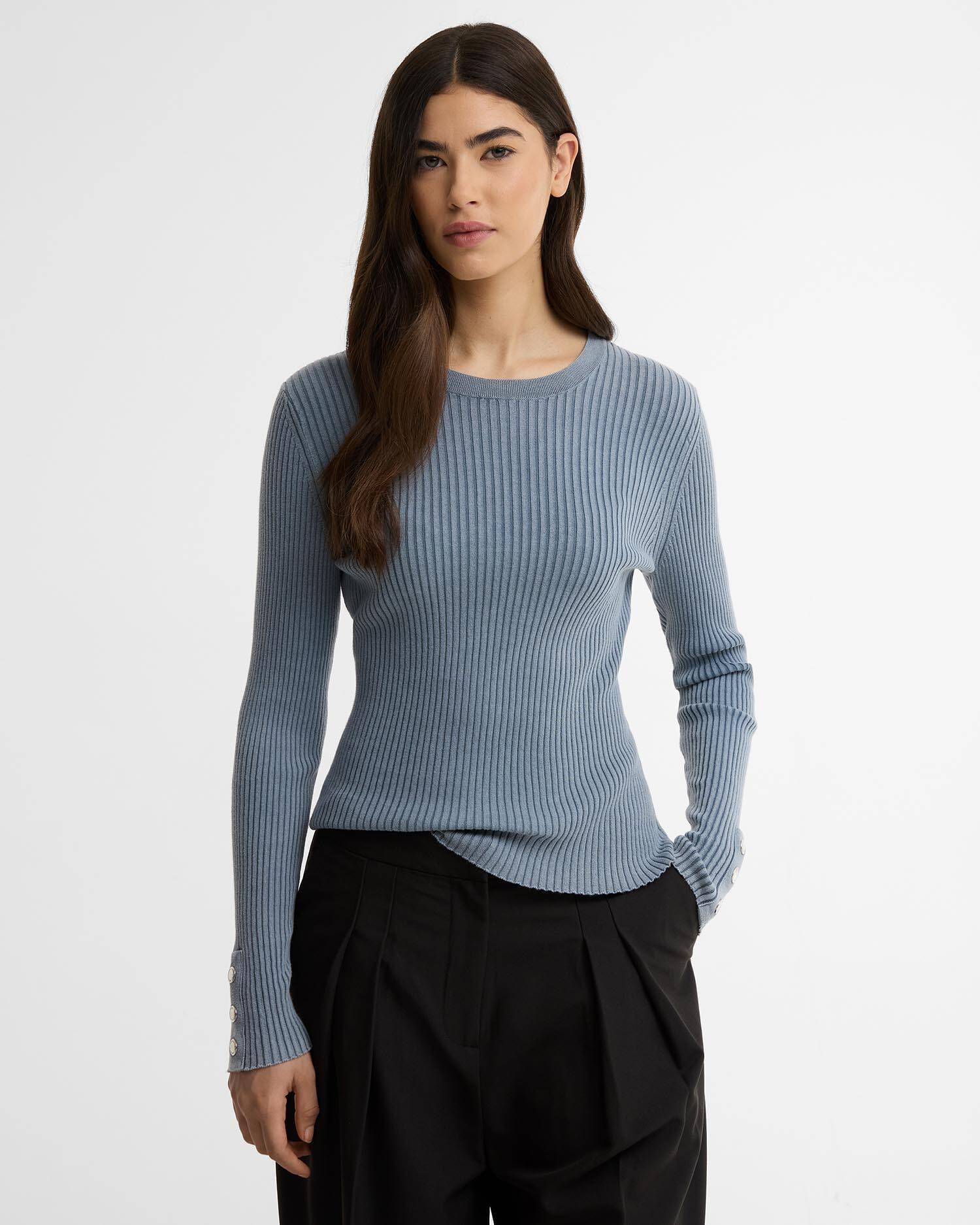 Seren Rib-Knit Jumper Washed Pearl Blue image number 0