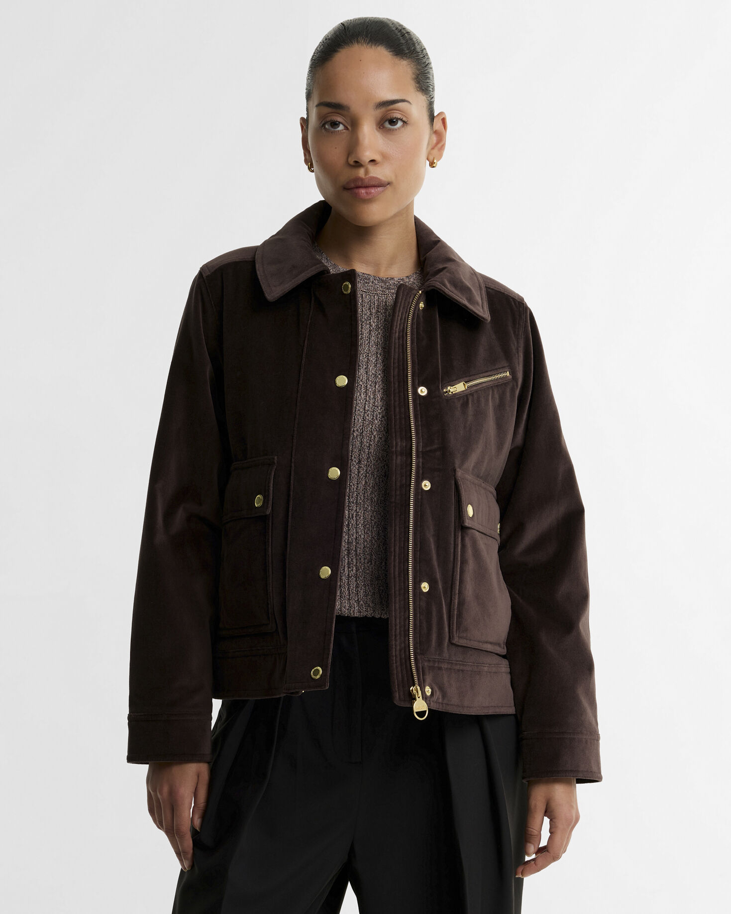 Hanson Velvet Casual Jacket Truffle