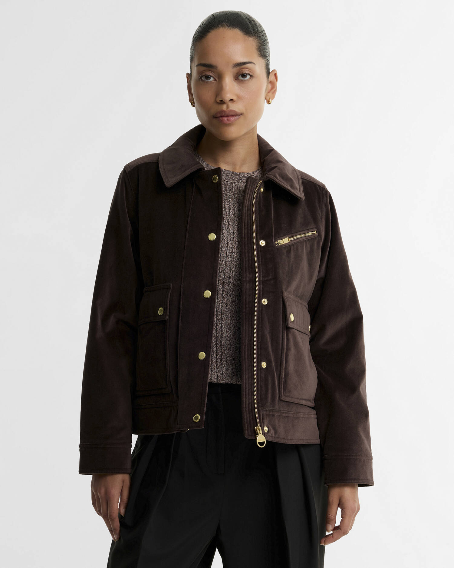 Hanson Velvet Casual Jacket Truffle image number 0