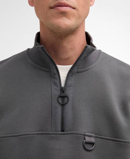 Galloway Relaxed Quarter-Zip Jumper Asphalt