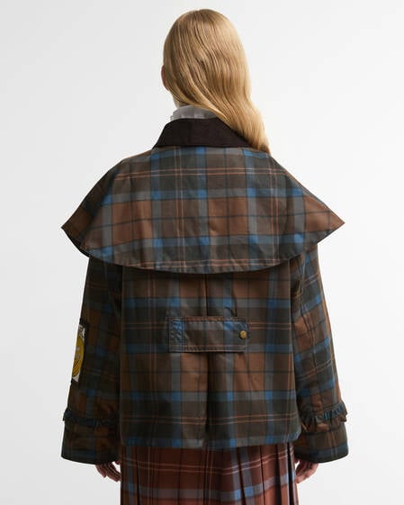 Giacca cerata Angelina Barbour FARM Rio Tropical Tea Tartan/Banana Print