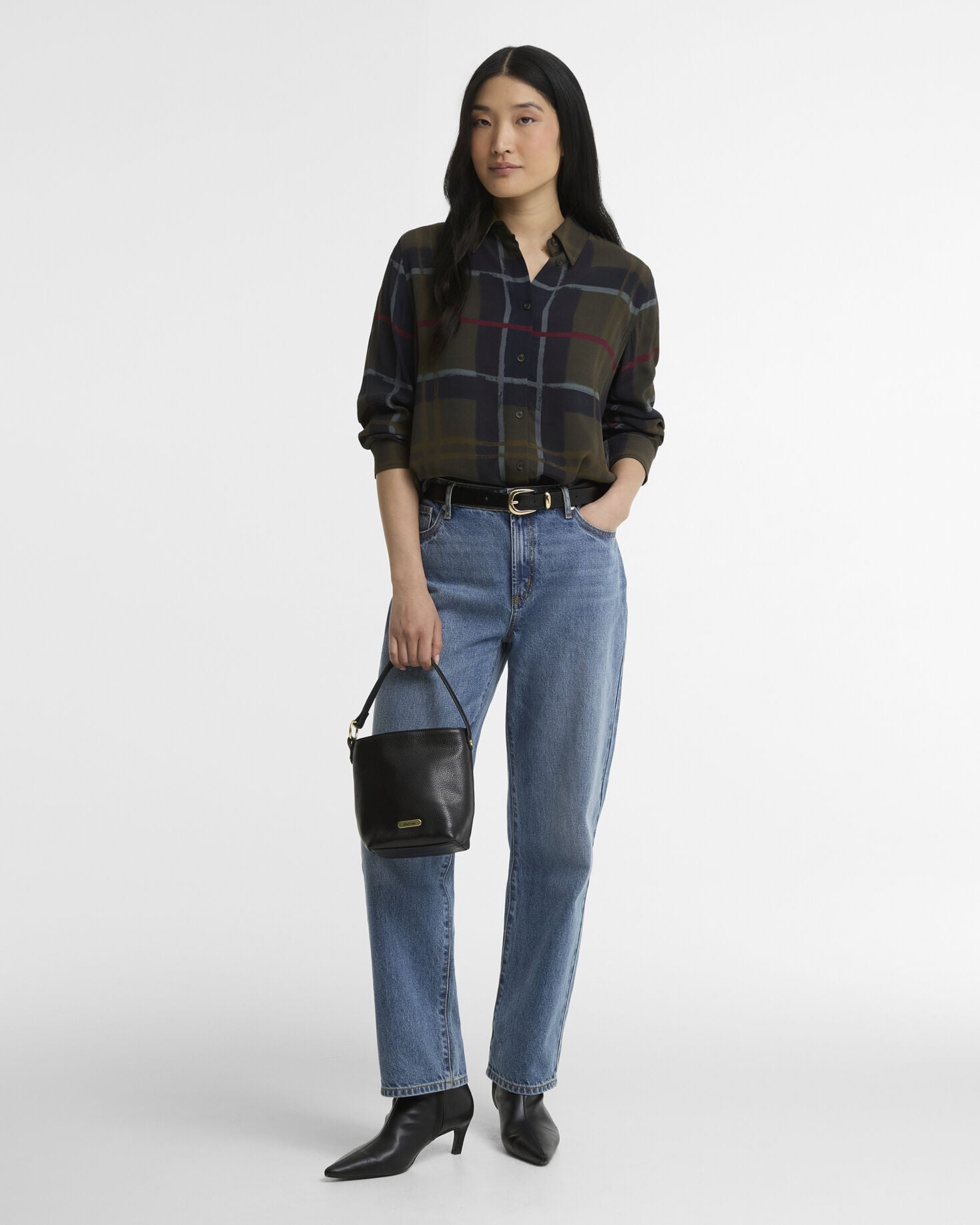 Kirklees Relaxed Long-Sleeved Shirt Shadow Classic Painted Tartan
