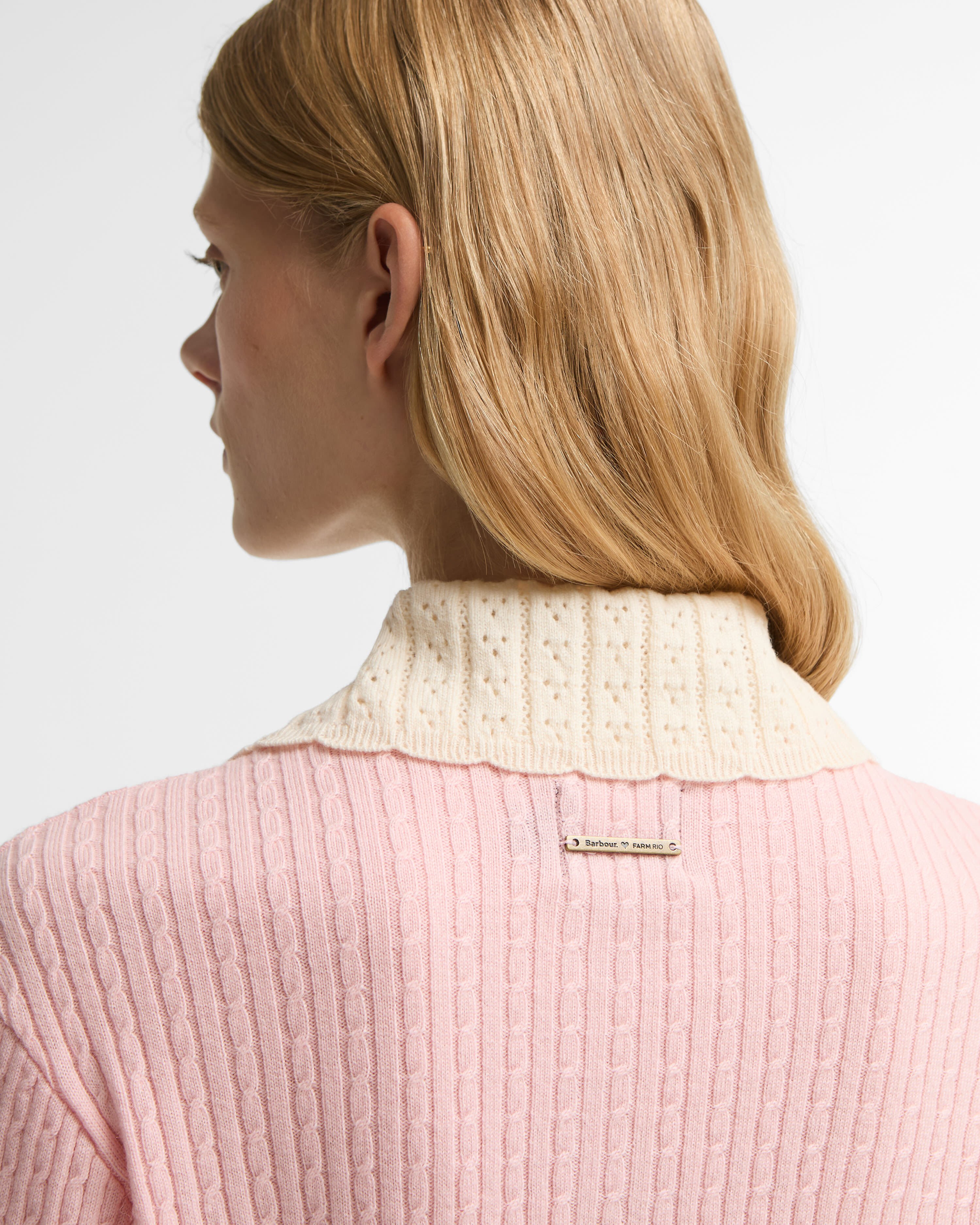 Barbour FARM Rio Sweetia Wool Jumper Silver Pink