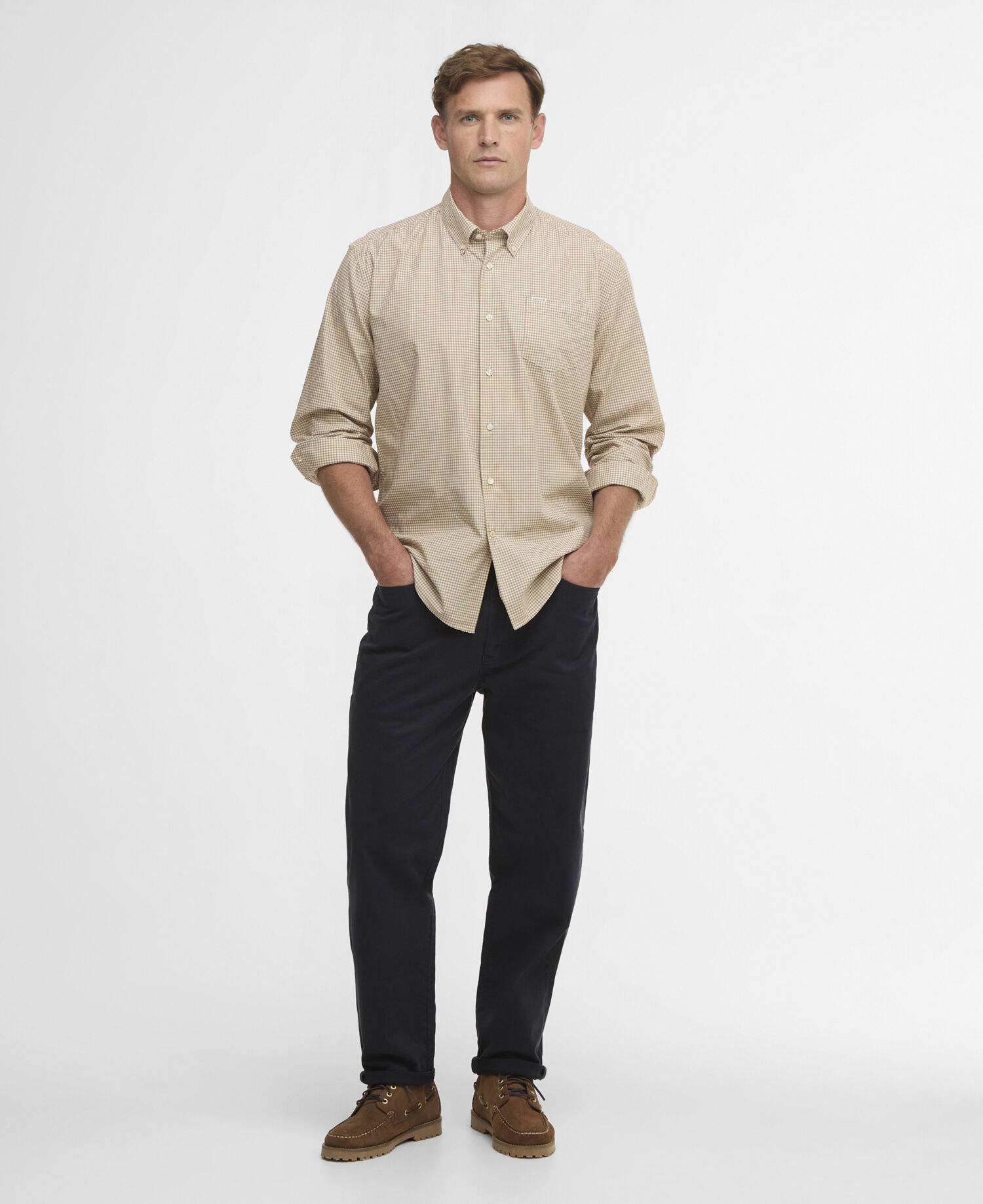Camicia Finwell a maniche lunghe leggermente aderente Stone