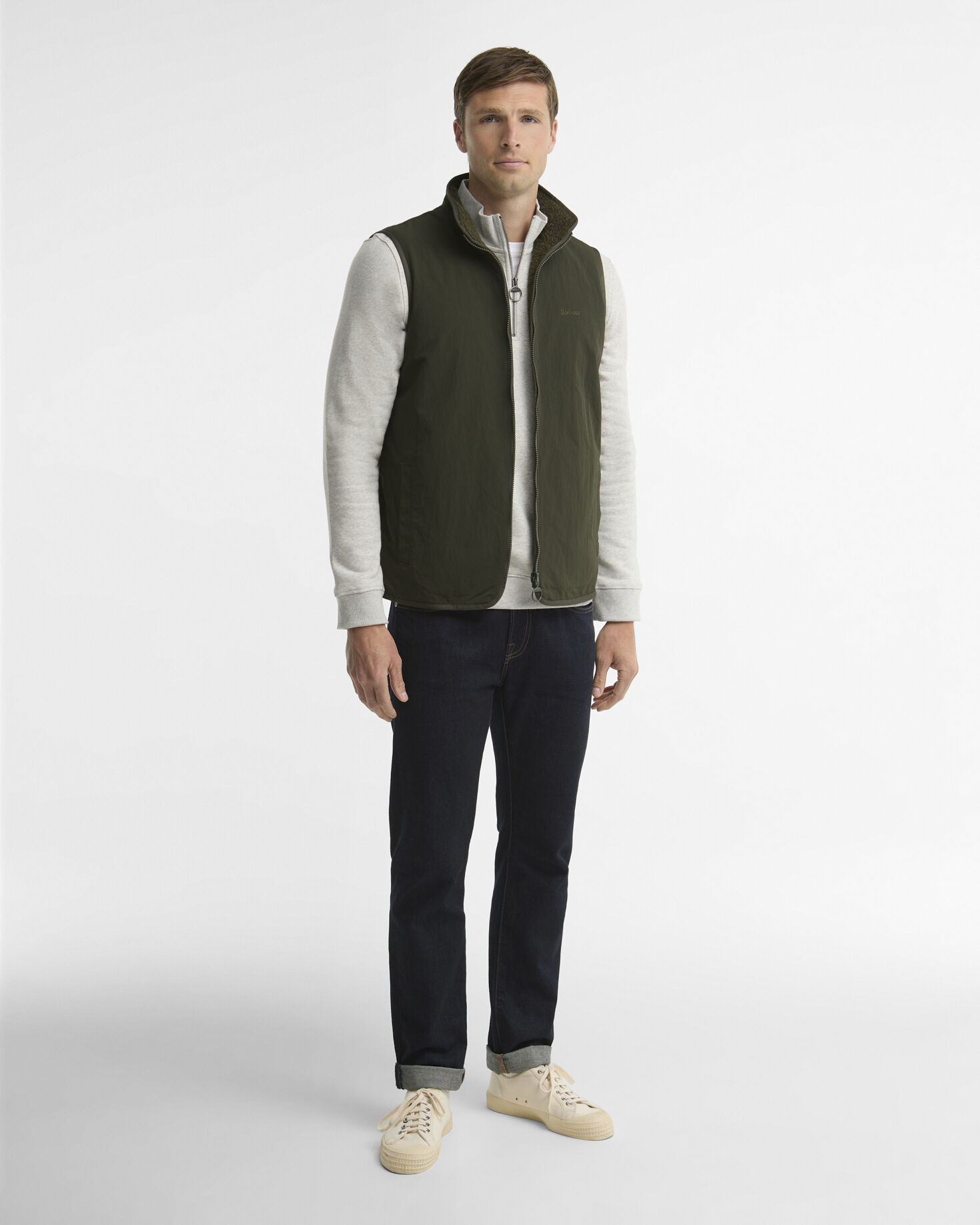 Reversible Fleece Gilet Sage