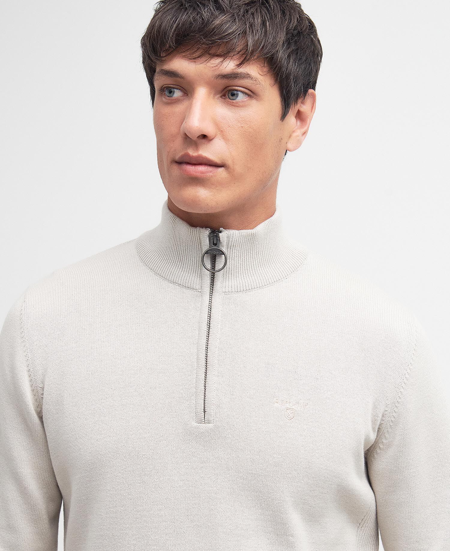 Felpa in cotone con mezza zip