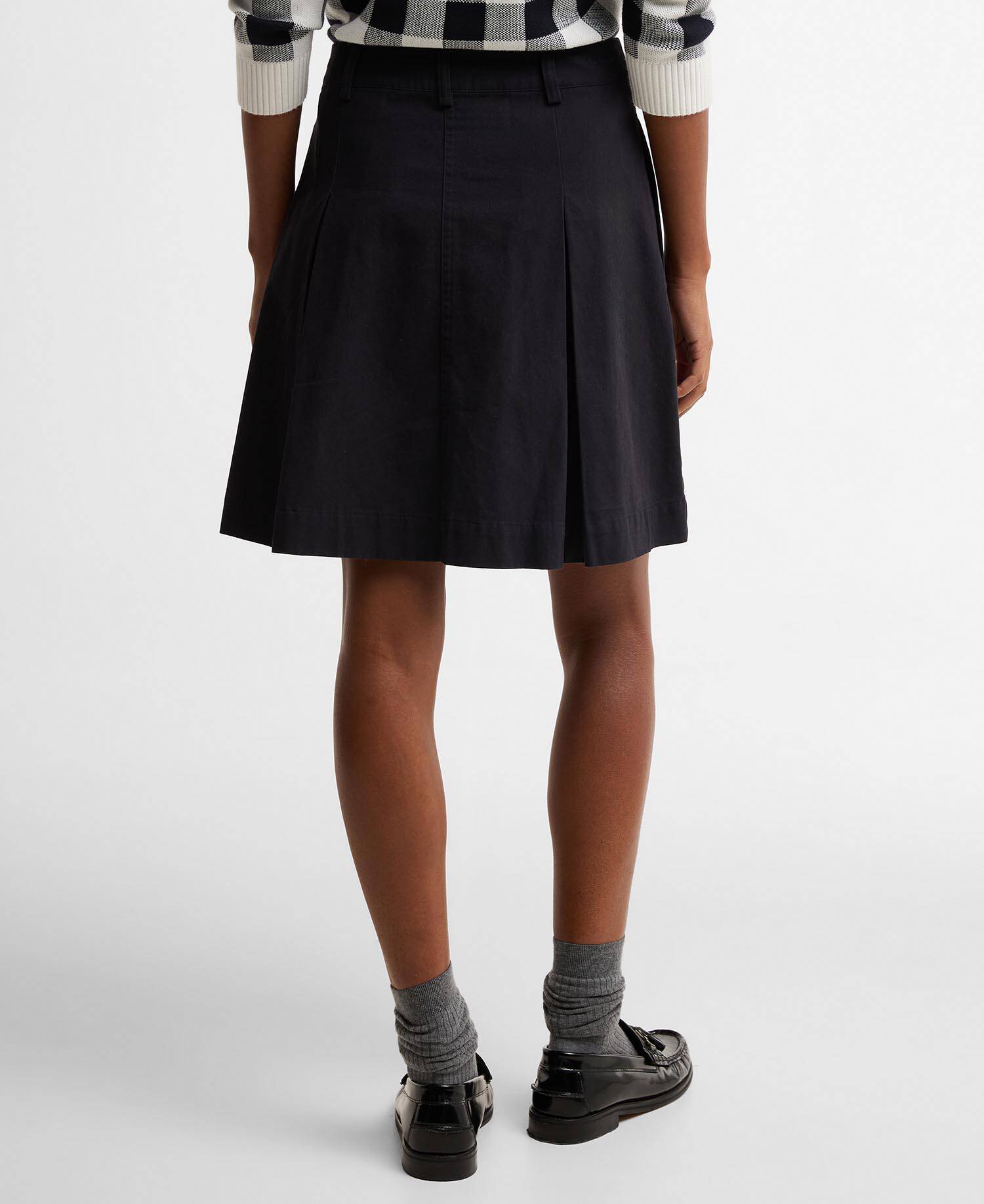 Aylesby Pleated Mini Skirt Dark Navy image number 2