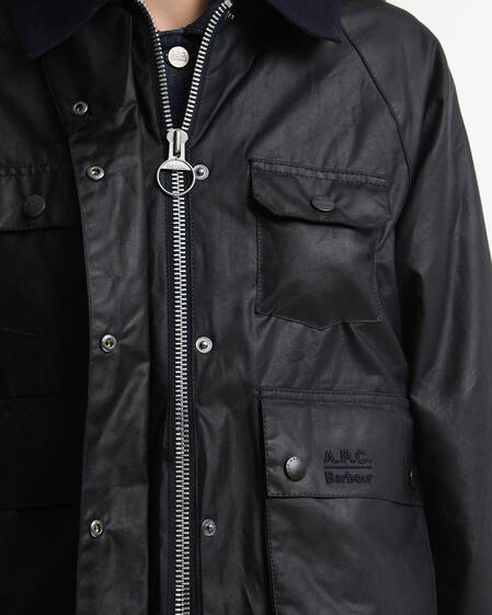 Barbour x A.P.C. Spey Waxed Jacket Dark Navy
