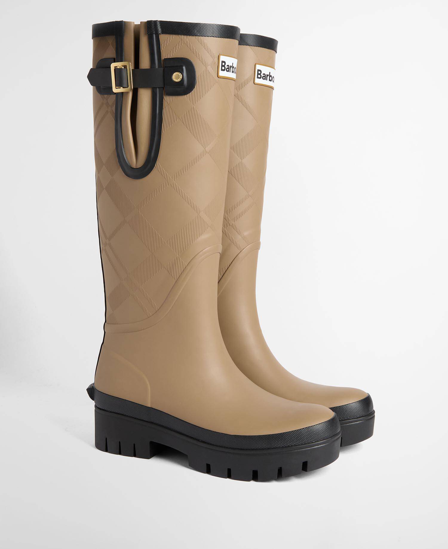 Stivali in gomma e tartan Leighton Military Brown/Black image number 1