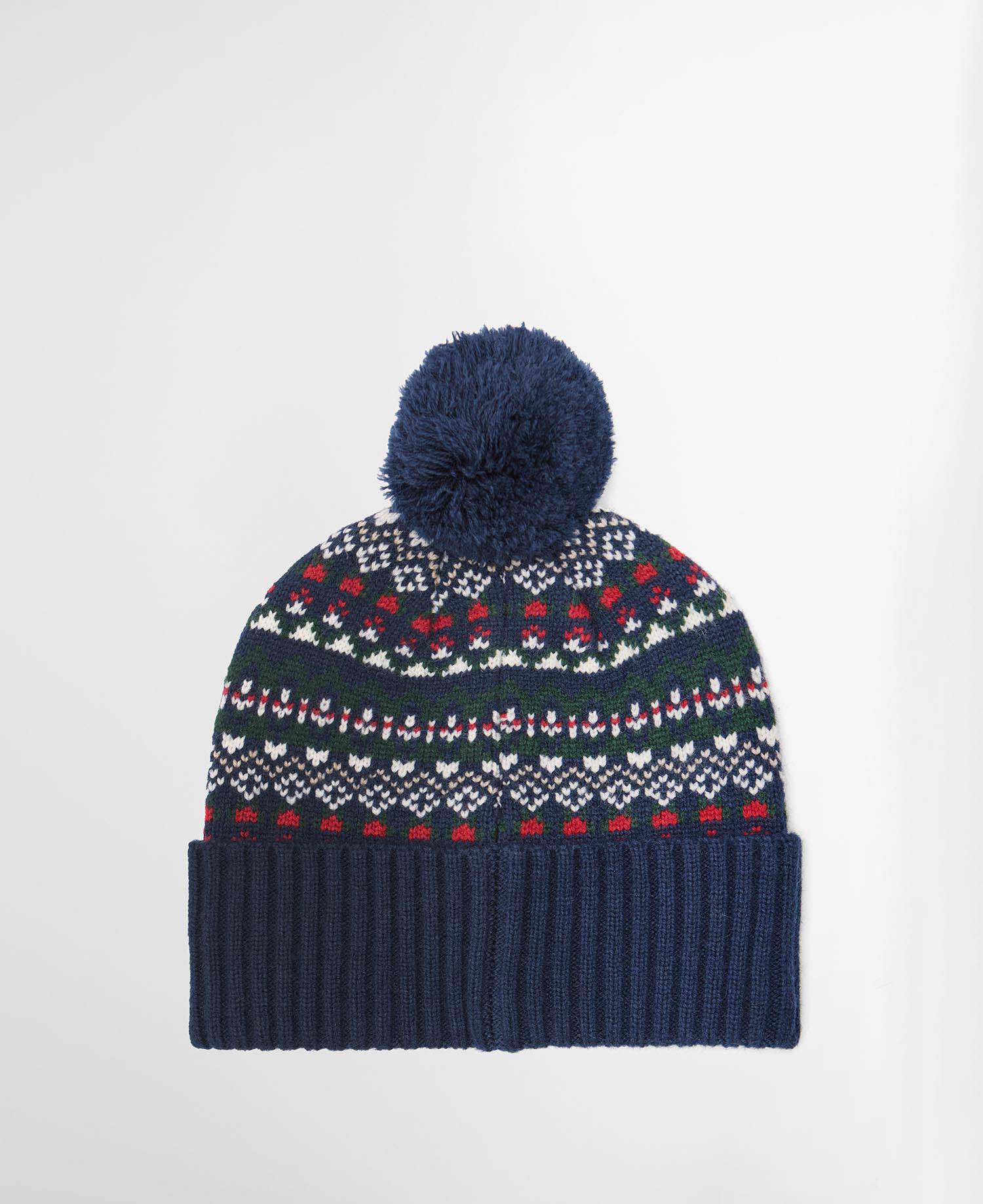 Marlow Fair Isle Beanie Navy/Evergreen image number 1