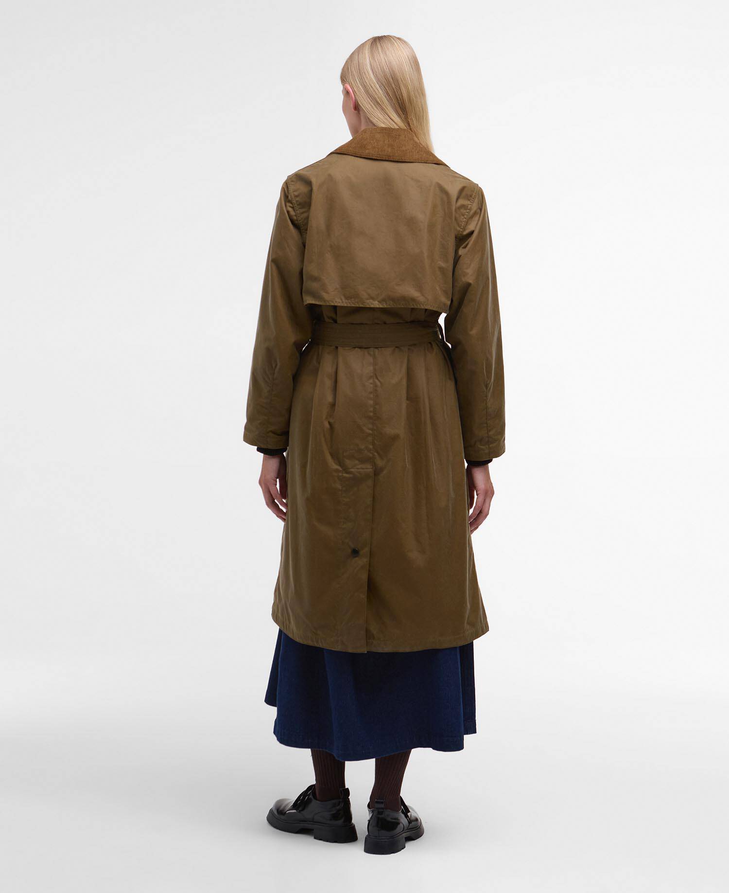 Barbour for Margaret Howell Double-Breasted Waxed Trench Coat Sand image number 2