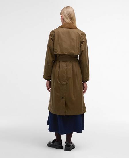 Barbour for Margaret Howell Double-Breasted Waxed Trench Coat Sand