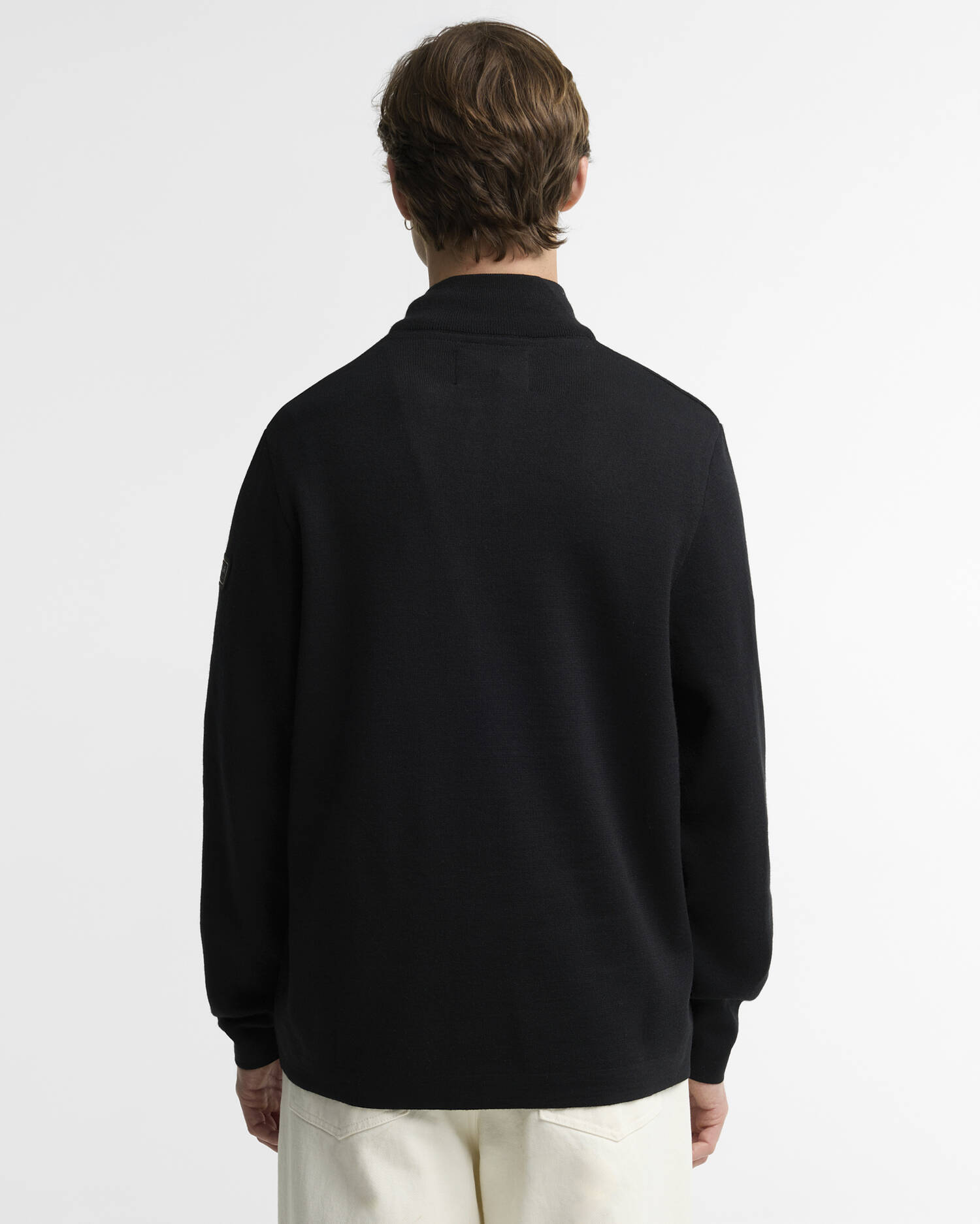 Burley Cotton-Merino Half-Zip Jumper Black image number 2