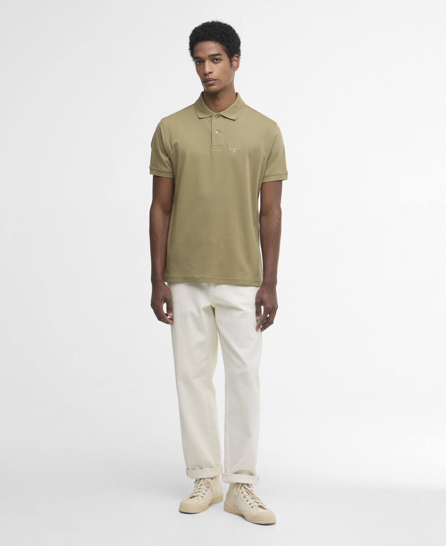 Polo Hylton a maniche corte Bleached Olive