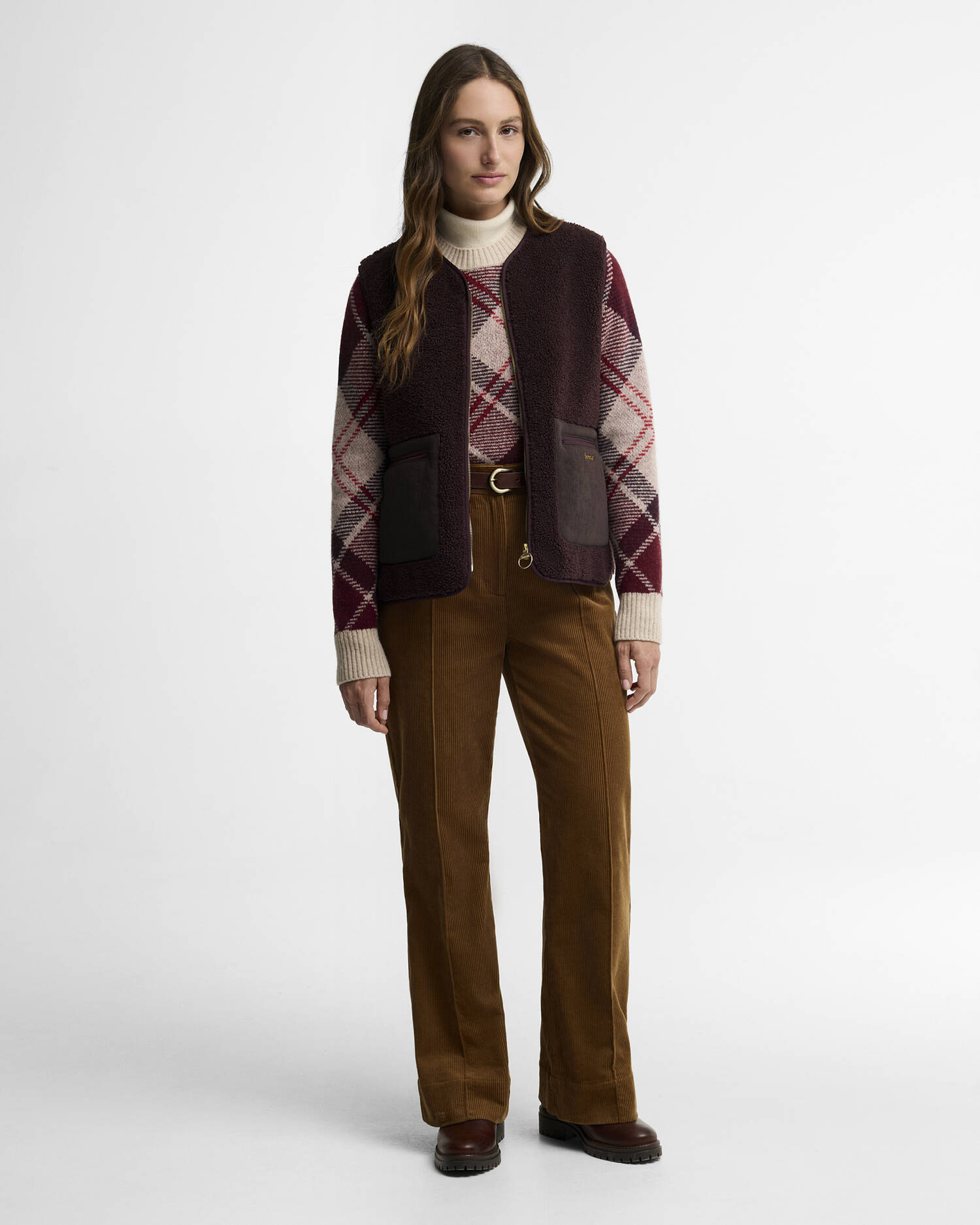 Emmy Cord Flared Trousers Tan image number 0