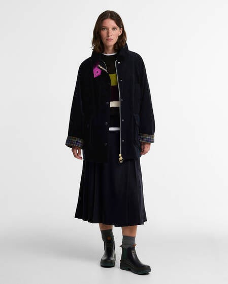 Paul Smith Loves Barbour Damen Freizeitjacke Cord Beaufort Dk Navy/Classic/Muted