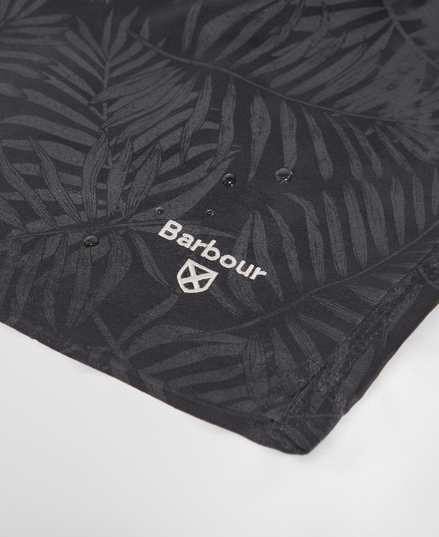 Water Reactive Leaf Print Swim Shorts Asphalt