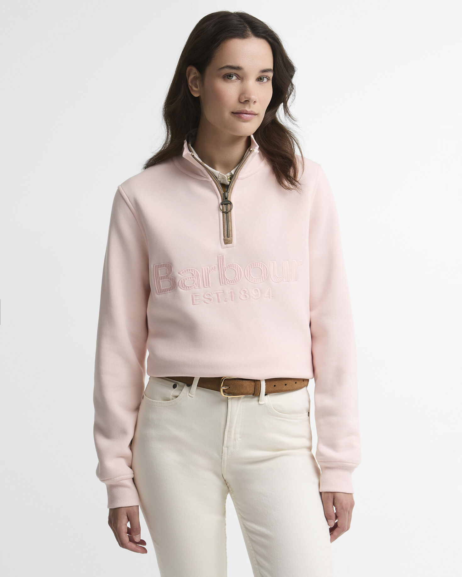 Cynthia Quarter-Zip Jumper Pink Blush