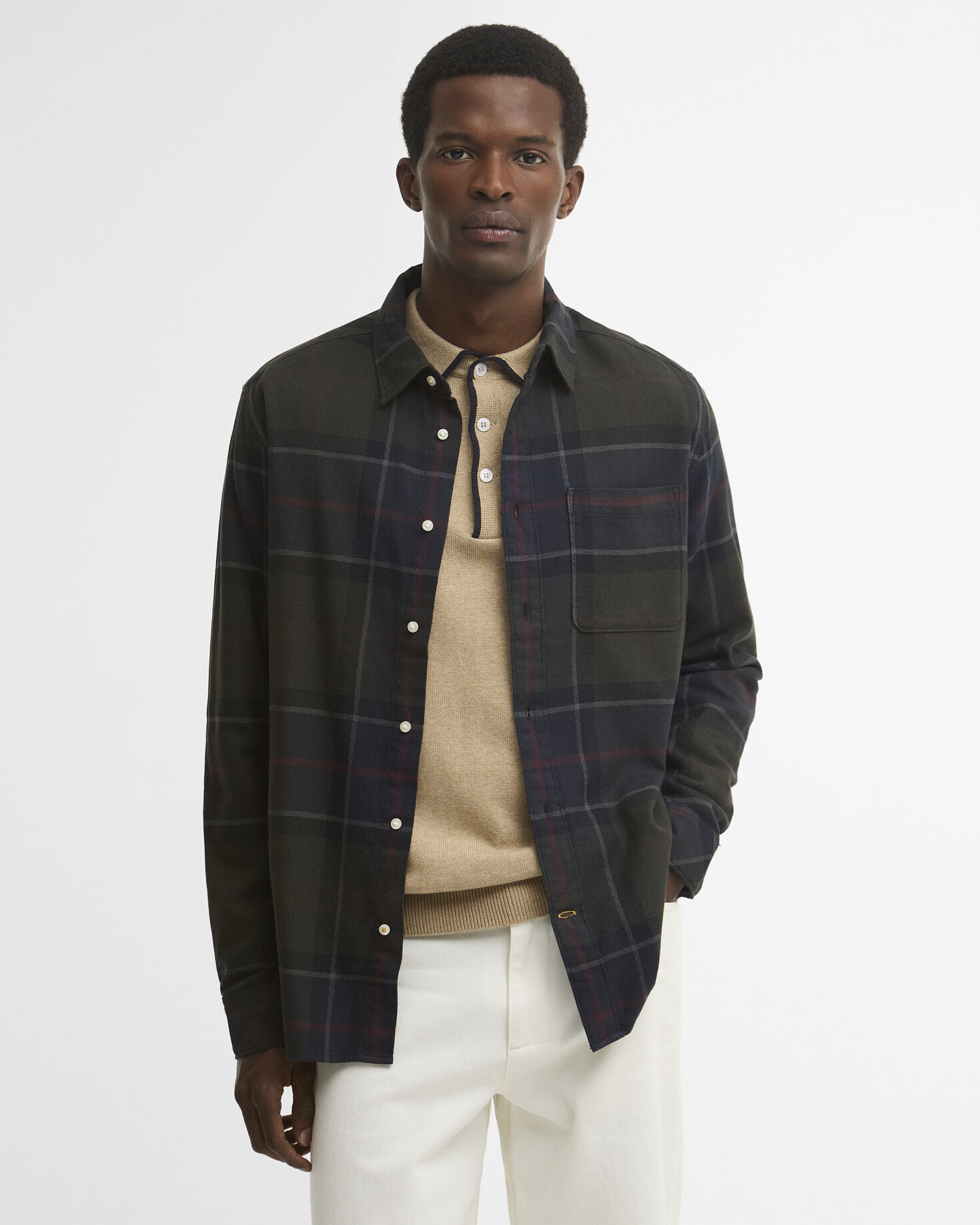 Bourne Tartan Relaxed Long-Sleeved Shirt Shadow Classic Tartan