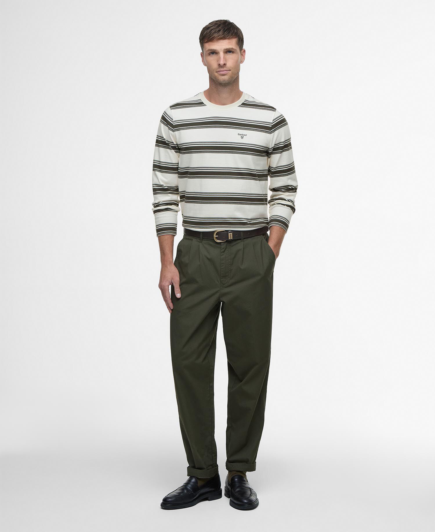 Langarmshirt Striped Tailored Whisper White