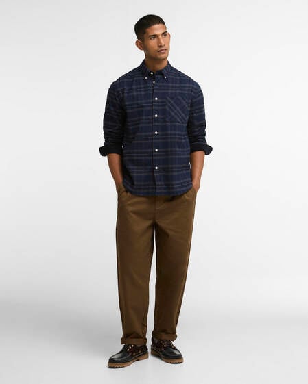Mineral Tartan Authentic-Fit Long-Sleeved Shirt Midnight Loch