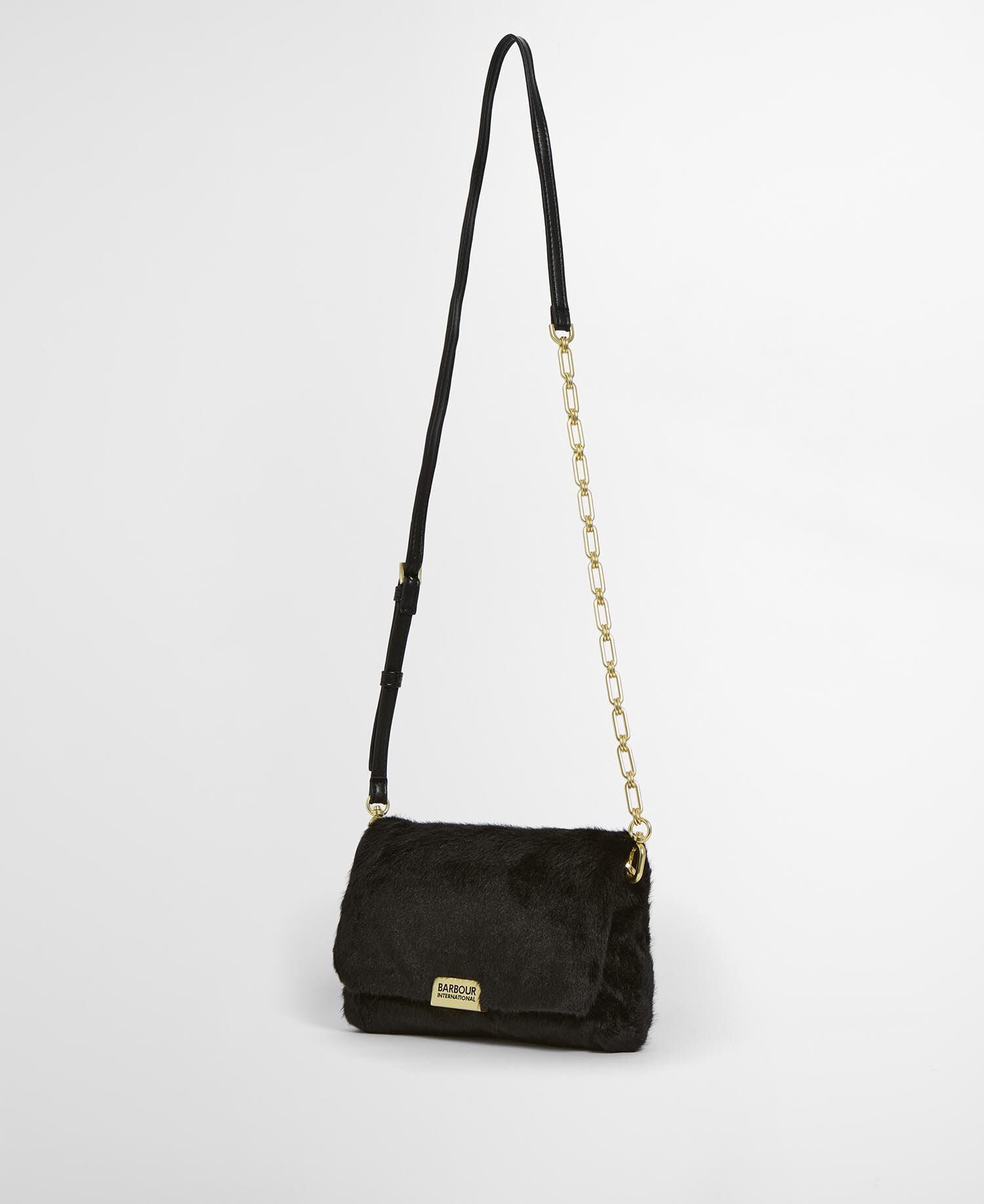 Faux-Fur Crossbody Bag Black