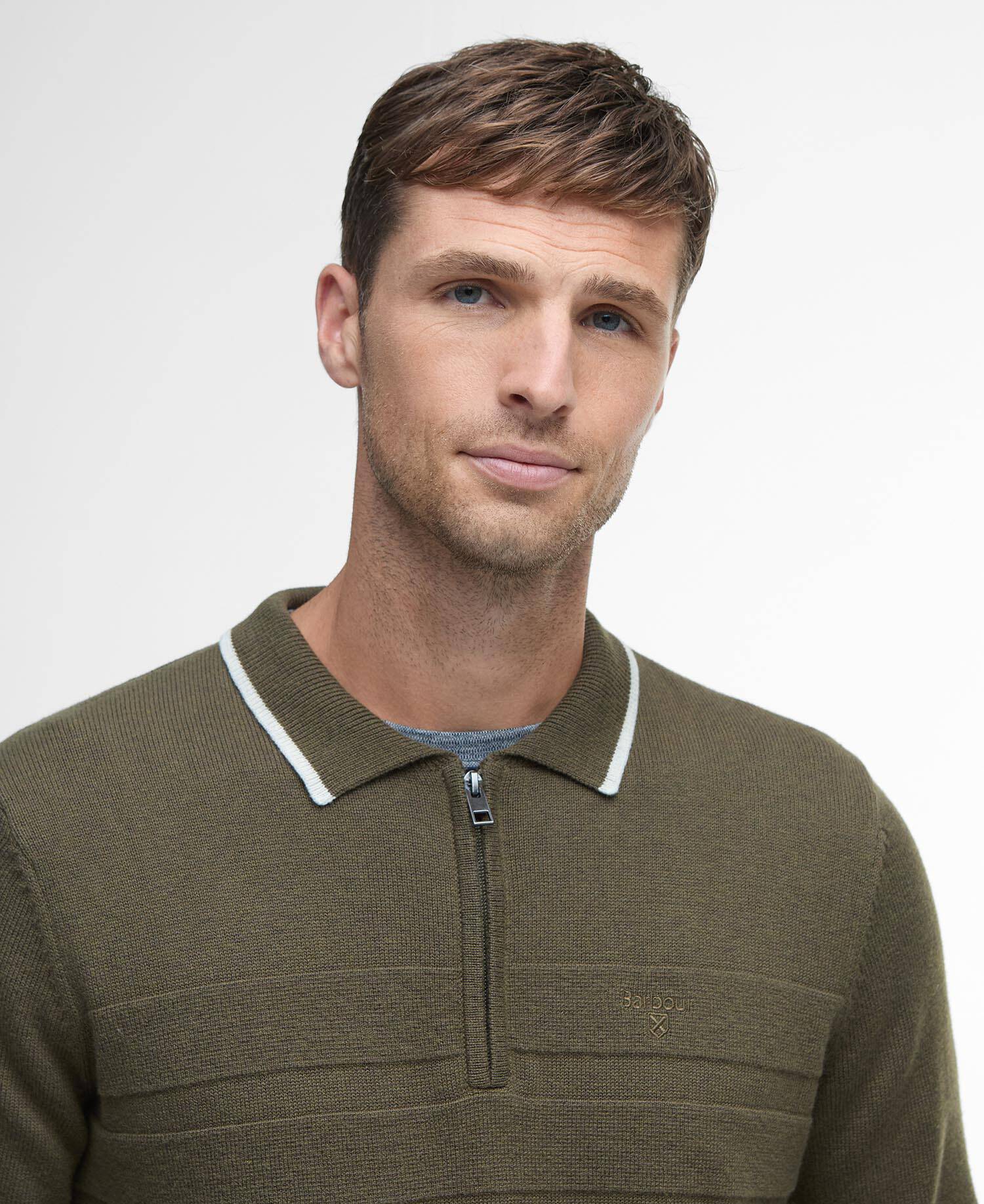 Polo in maglia a maniche lunghe Fenhill Mid Olive image number 3