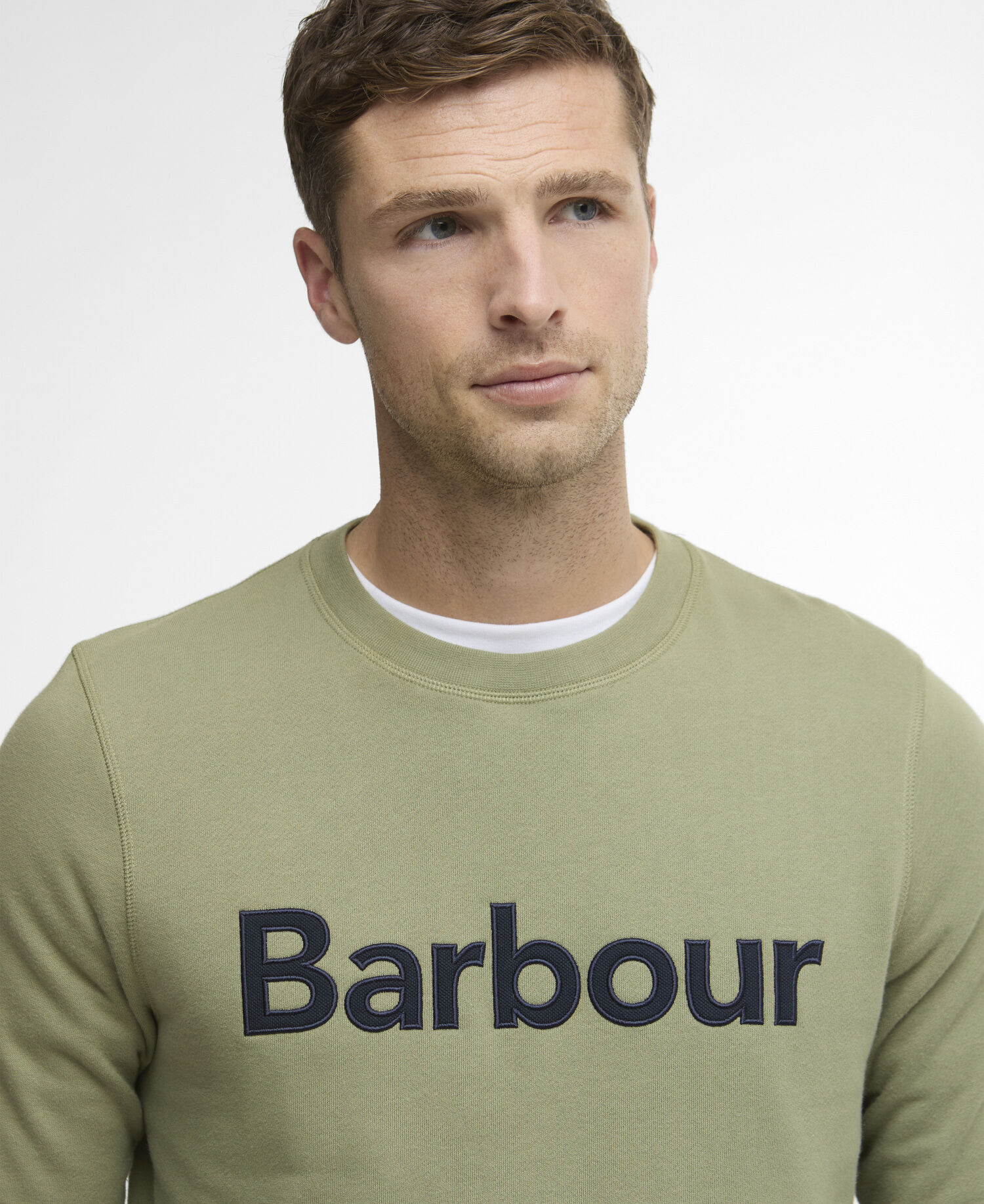 Sweatshirt Pique Logo Laurel Green