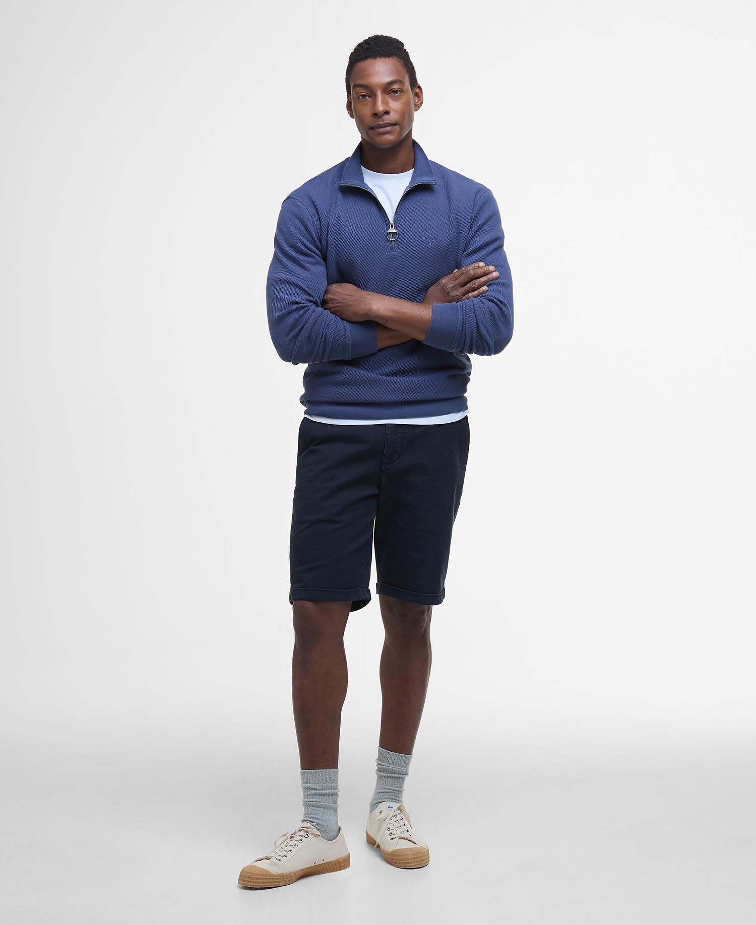 Pique Interlock Quarter-Zip Sweatshirt Oceana