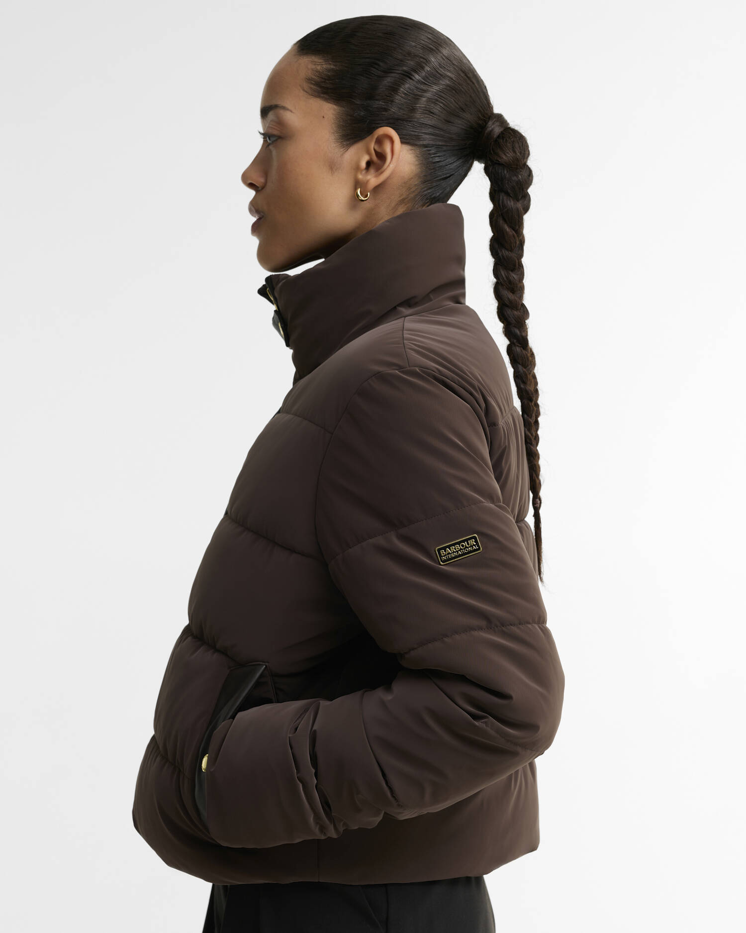 Halina Faux-Velvet Puffer Jacket Truffle image number 4