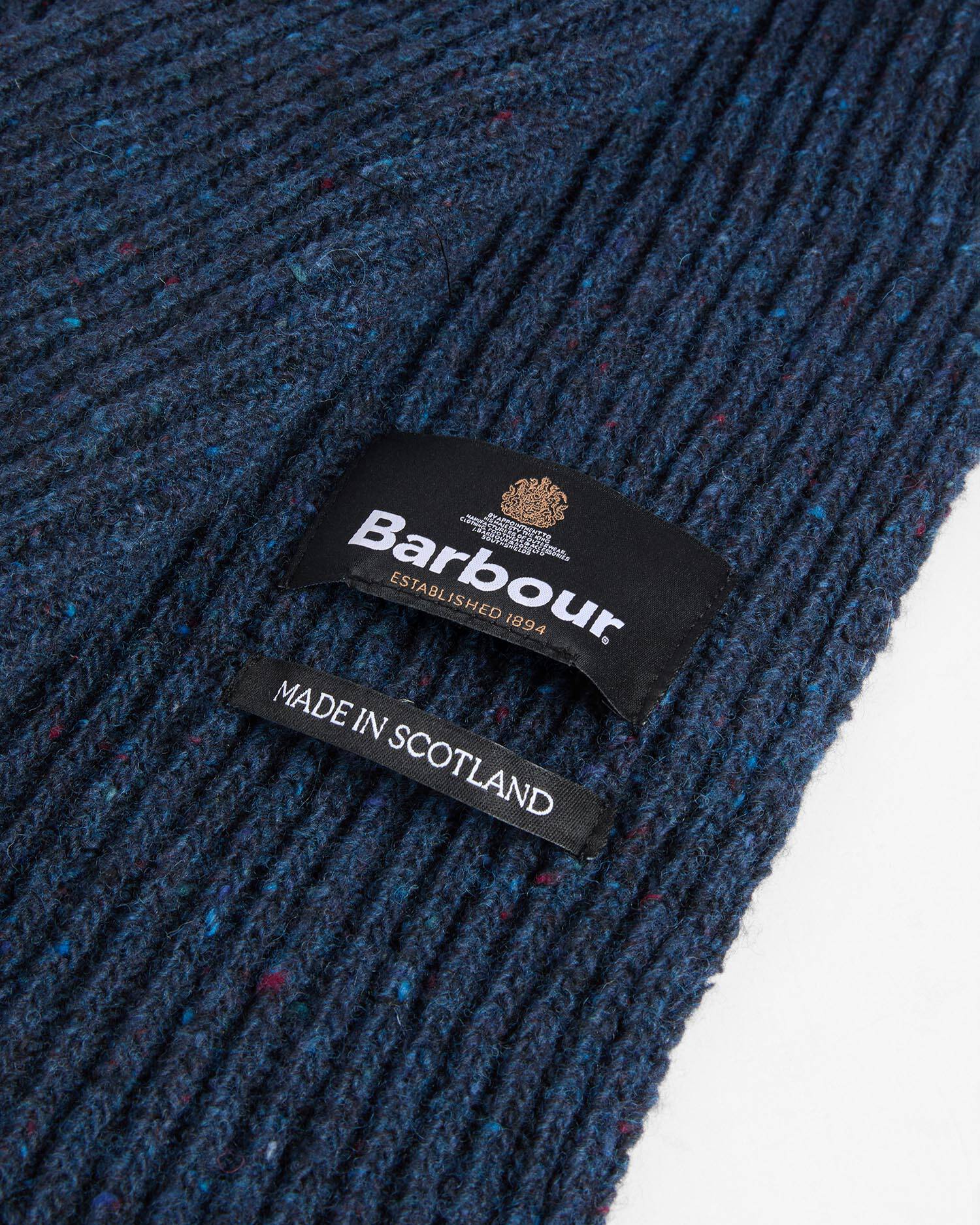 Scottish Donegal Tweed Scarf Navy image number 2