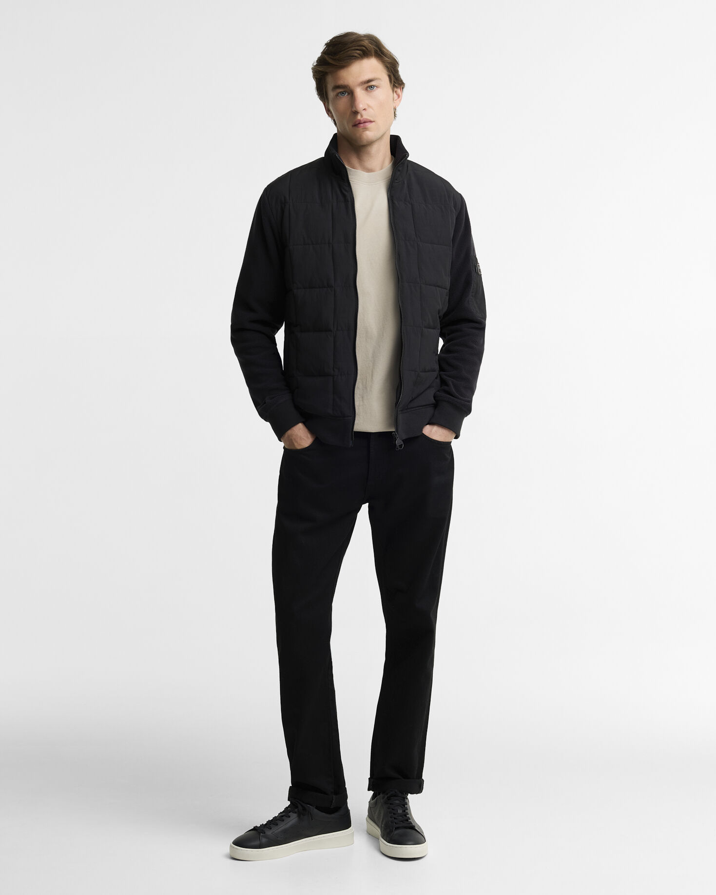 Burnhope Quilted Sweatshirt Black