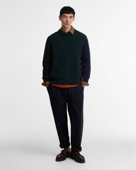 Paul Smith Loves Barbour Tyne Cable Knit Jumper Bottle Green