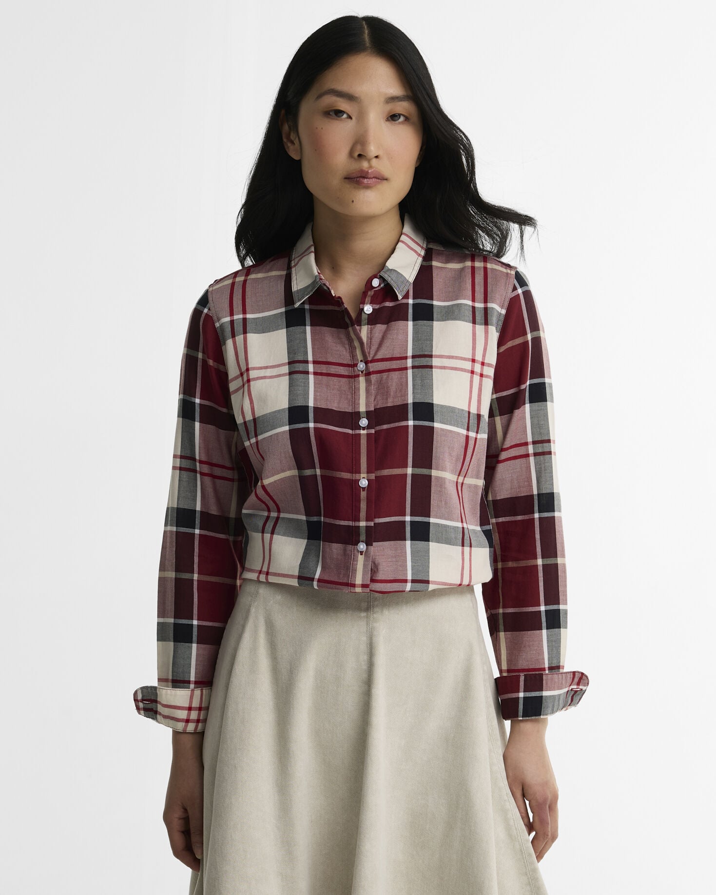 Bredon Regular Long-Sleeved Shirt Lt Cardinal Tartan