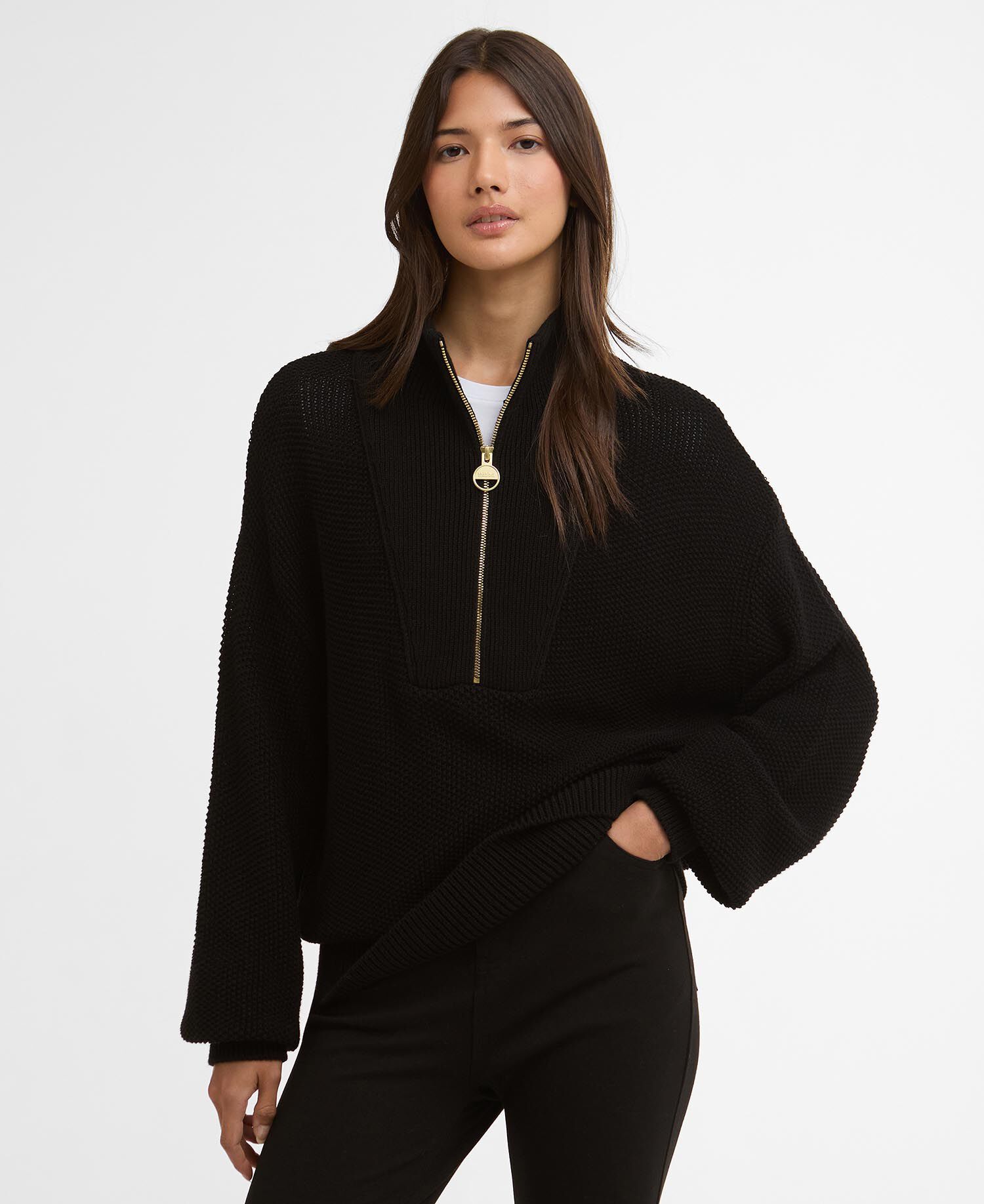 Strickpullover Rae Half-Zip Black
