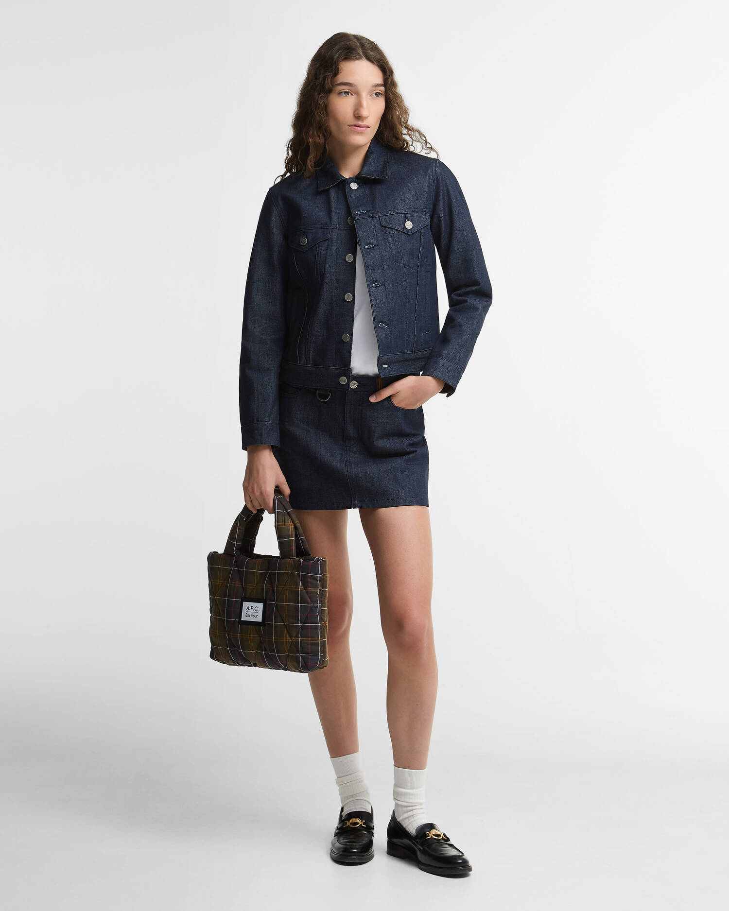 Barbour x A.P.C. Tartan Quilted Crossbody Bag Classic Tartan image number 4