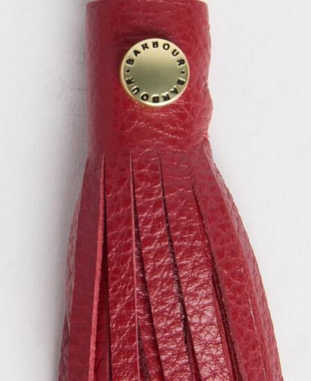 Ciondolo da borsa in pelle con nappe Red