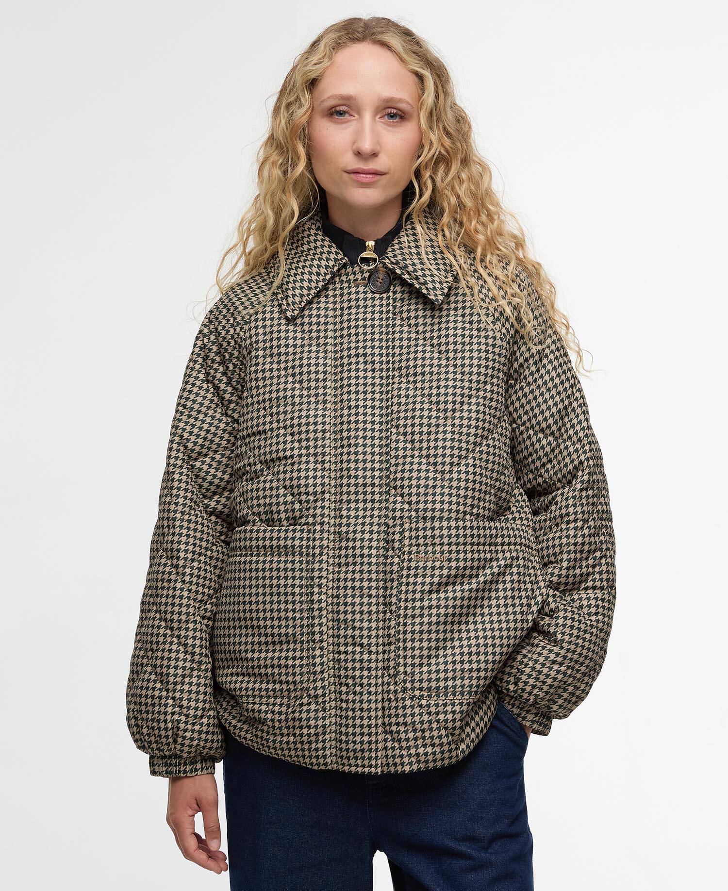 Steppjacke Laoise Check Sage Houndstooth/Sand Dune image number 0