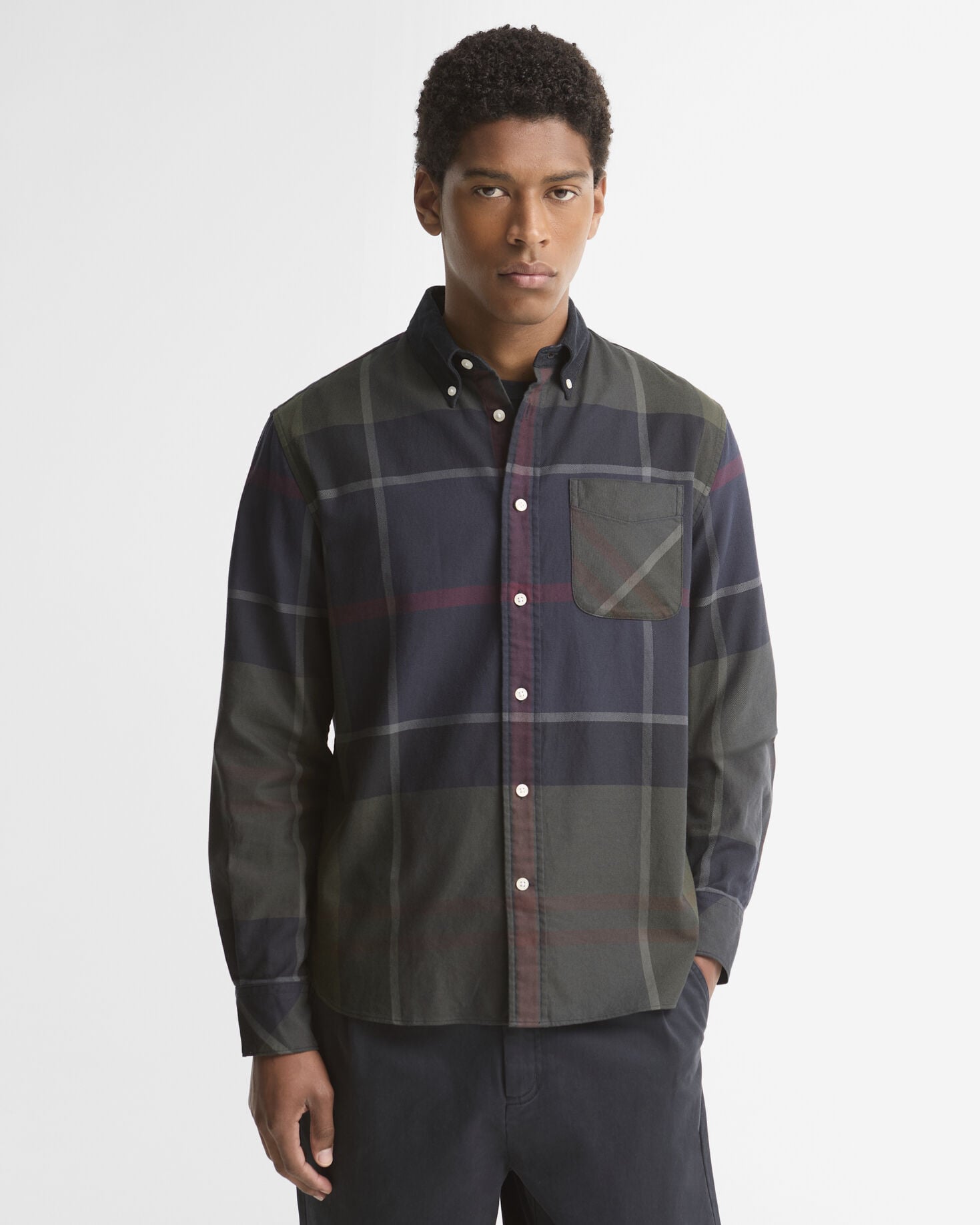 Dunoon Tartan Authentic-Fit Long-Sleeved Shirt Shadow Classic