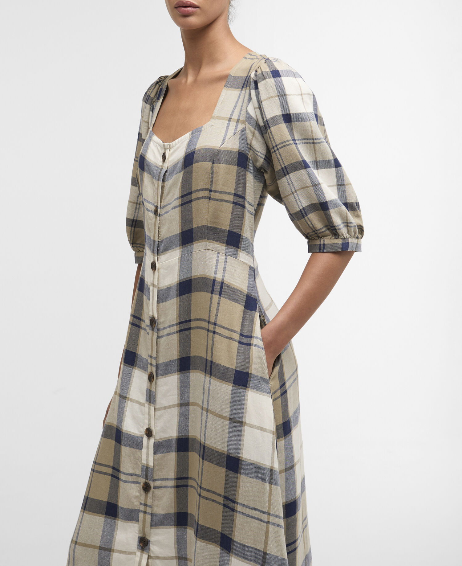 Ballina Midi Dress Dress Navy Tartan