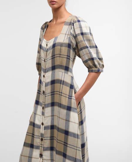 Ballina Midi Dress Dress Navy Tartan