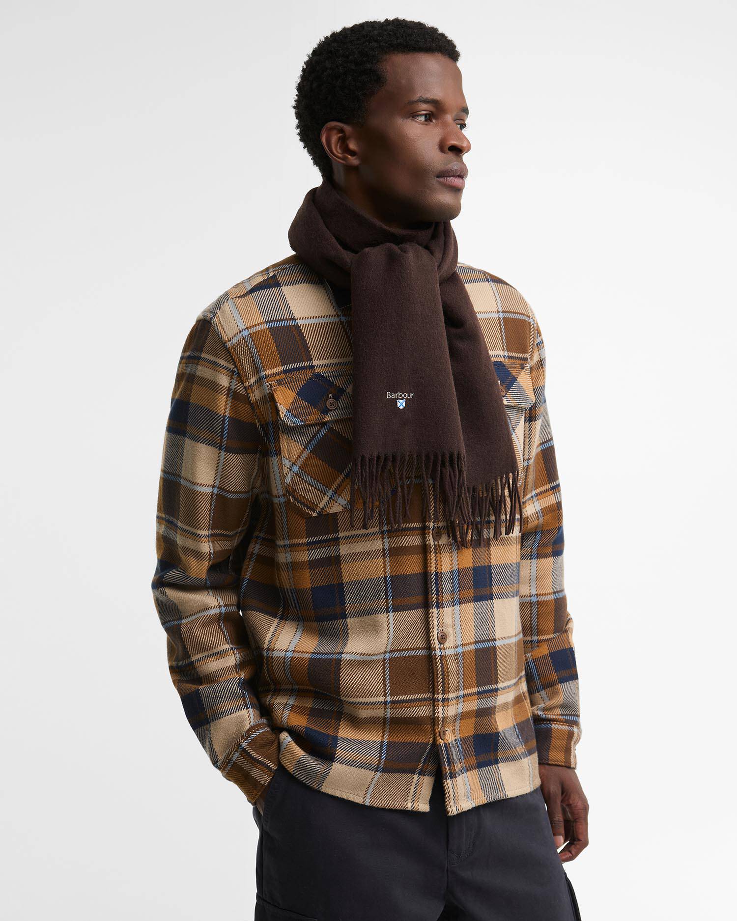 Plain Lambswool Scarf Rustic image number 1