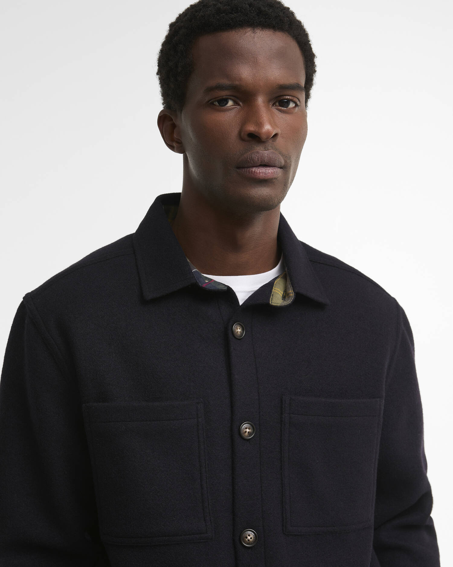 Overshirt misto lana Marltown leggermente aderente Navy Marl image number 3